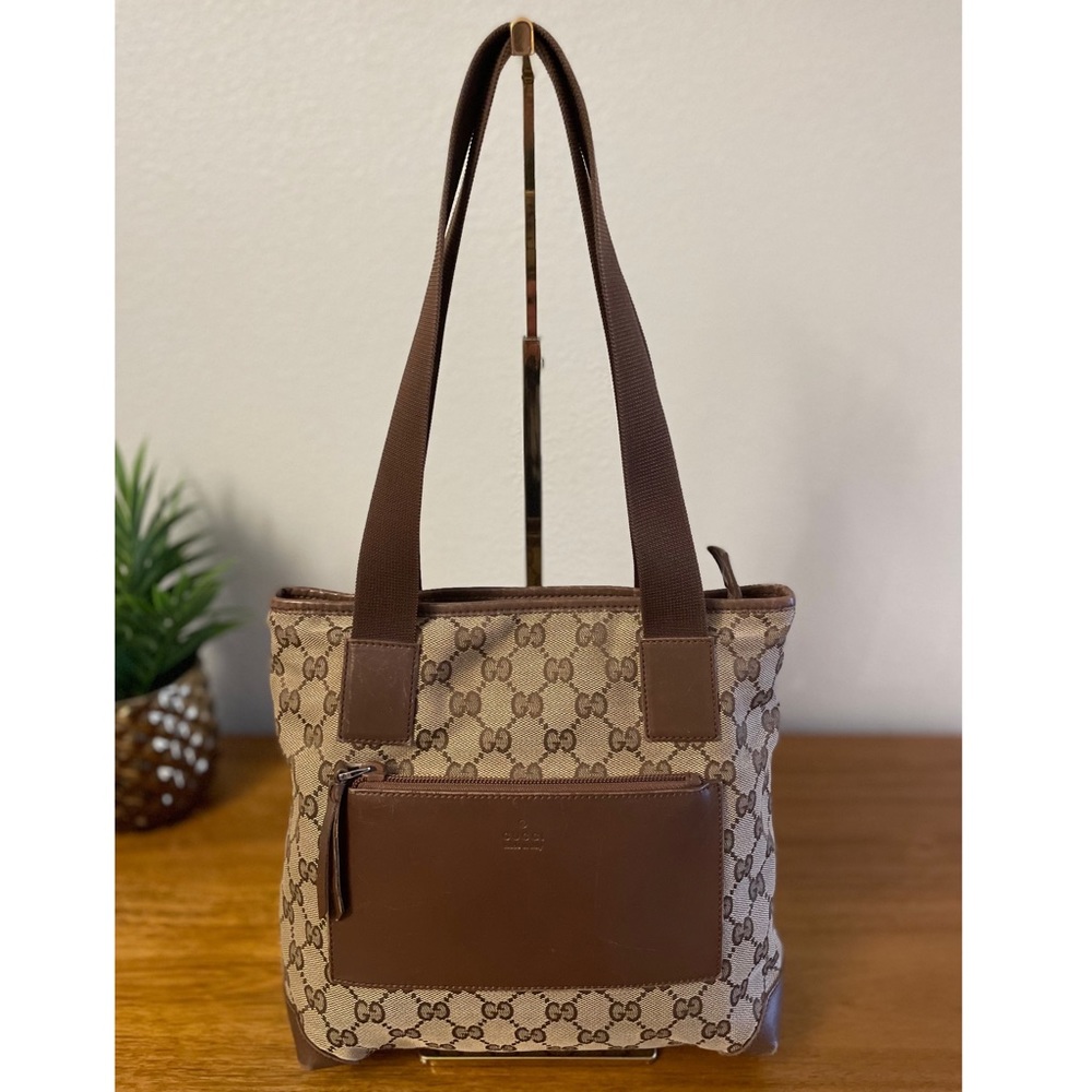 Gucci Beige Brown GG Canvas Tote
